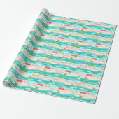 Palm Beach Tropical Beach Surf Cadeaupapier (Uitgerold)