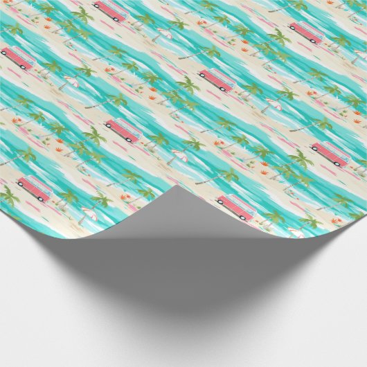 Palm Beach Tropical Beach Surf Cadeaupapier (Hoek)