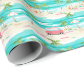 Palm Beach Tropical Beach Surf Cadeaupapier (Rol Hoek)