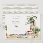 Palm Beach Tropical Cabana bewaart de Date Kaart (Voorkant / Achterkant)