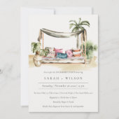 Palm Beach Tropical Cabana Verloving Invite Bedankkaart (Voorkant)