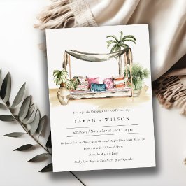 Palm Beach Tropical Cabana Verloving Invite Bedankkaart
