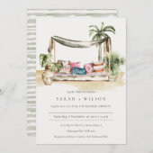 Palm Beach Tropical Cabana Vow Renewal Invite Bedankkaart (Voorkant / Achterkant)