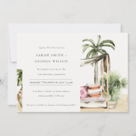 Palm Beach Tropical Cabana Vow Renewal Invite Bedankkaart