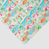 Palm Beach Tropical Island Stoelen en Paraplu's Tissuepapier (Detail)