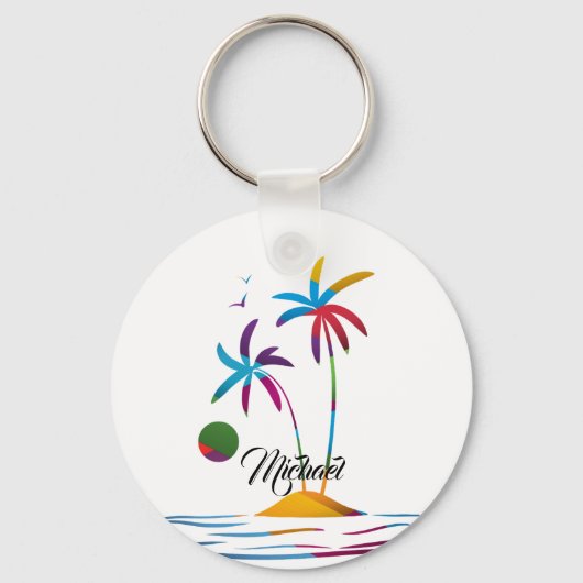 Palm Beach Tropical Sunrise Sleutelhanger (Voorkant)