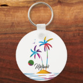 Palm Beach Tropical Sunrise Sleutelhanger (Voorkant)