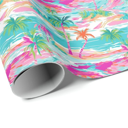 Palm Beach tropisch eiland Cadeaupapier (Rol Hoek)