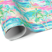 Palm Beach tropisch strand Cadeaupapier (Rol Hoek)