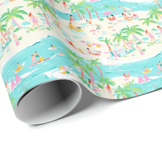 Palm Beach tropisch strand Cadeaupapier (Rol Hoek)