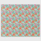 Palm Beach tropische bloemen Cadeaupapier (Vlak)