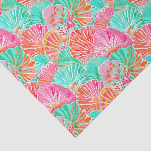 Palm Beach tropische eiland oceaan zeeschelpen Tissuepapier (Detail)