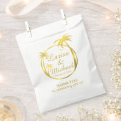 Palm Beach Tropische Logo | Faux gouden folie Bedankzakje (Geknipt)