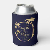 Palm Beach Tropische Logo | marinezand Blikjeskoeler (Blikje Voorkant)