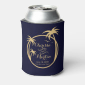 Palm Beach Tropische Logo | marinezand Blikjeskoeler (Blikje Achterkant)