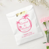 Palm Beach Tropische Logo | roze Bedankzakje (Gezegeld)