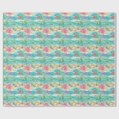 Palm Beach tropische palmboom eiland Cadeaupapier (Vlak)