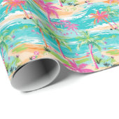 Palm Beach tropische palmboom eiland Cadeaupapier (Rol Hoek)