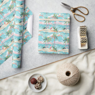 Palm Beach Tropische Strand Windsurfen Cadeaupapier