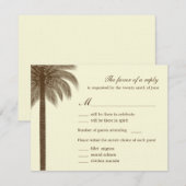 Palm Beach Trouw RSVP/Antwoordkaarten - Bruin RSVP Kaartje (Voorkant / Achterkant)