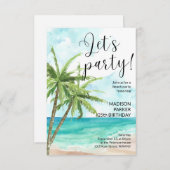 Palm Beach Verjaardag uitnodiging (Voorkant / Achterkant)