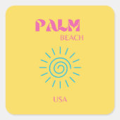 PALM BEACH VIERKANTE STICKER (Voorkant)