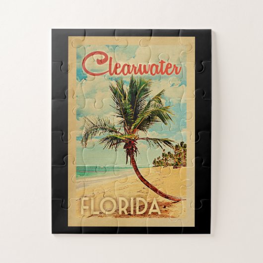 Palm Beach Vintage Travel Clearwater Florida Legpuzzel (Verticaal)