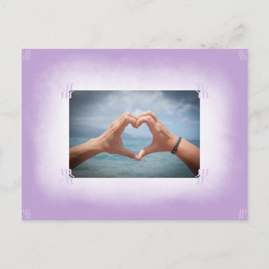 Palm Beach Waterverf Foto Sla de datum op Aankondigingskaart (Achterkant)