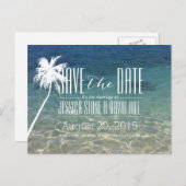 Palm Beach Weddenschap Save the Date Aankondigingskaart (Voorkant / Achterkant)