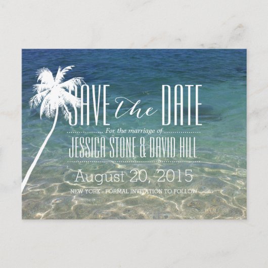 Palm Beach Weddenschap Save the Date Aankondigingskaart (Voorkant)