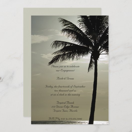 Palm Beach Wedding Engagement Party nodigt uit Kaart (Voorkant / Achterkant)