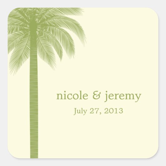 Palm Beach Wedding Favoriet Sticker - Groen (Voorkant)