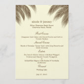 Palm Beach Wedding Menu Card - Bruin (Voorkant)