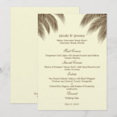 Palm Beach Wedding Menu Card - Bruin (Voorkant / Achterkant)