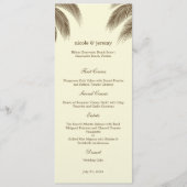 Palm Beach Wedding Menu Card - Bruin (Voorkant)