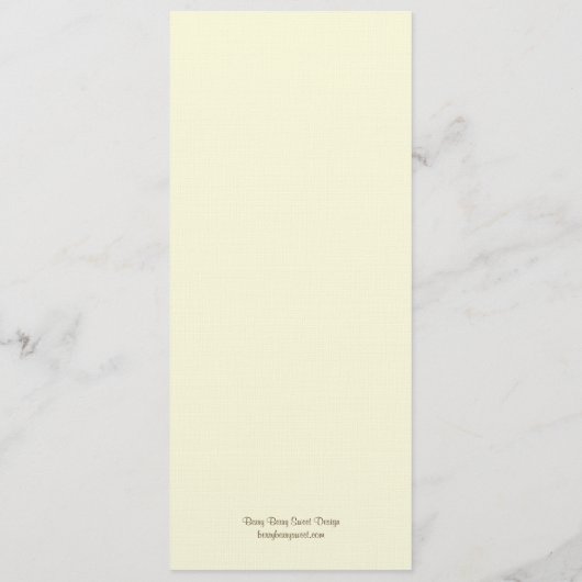 Palm Beach Wedding Menu Card - Bruin (Achterkant)