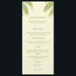 Palm Beach Wedding Menu Card - Green<br><div class="desc">Prachtig en vol tropisch charme zal dit moderne Palm Beach Wedding Collectie van berryberrysnoot.com je gasten van hun voeten vegen. Neem contact met ons op voor aangepaste kleuren.</div>