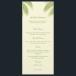 Palm Beach Wedding Menu Card - Green<br><div class="desc">Prachtig en vol tropisch charme zal dit moderne Palm Beach Wedding Collectie van berryberrysnoot.com je gasten van hun voeten vegen. Neem contact met ons op voor aangepaste kleuren.</div>