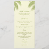 Palm Beach Wedding Menu Card - Green (Voorkant)