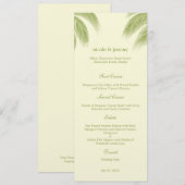 Palm Beach Wedding Menu Card - Green (Voorkant / Achterkant)