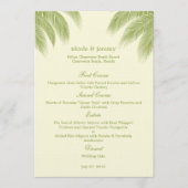 Palm Beach Wedding Menu Card - Green (Voorkant)