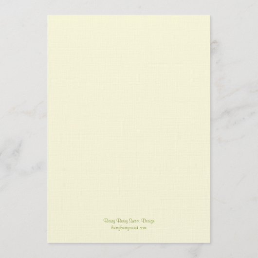 Palm Beach Wedding Menu Card - Green (Achterkant)