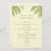 Palm Beach Wedding Menu Card - Green (Voorkant / Achterkant)