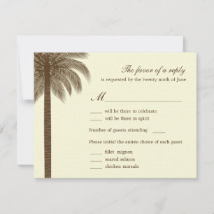 Palm Beach Wedding RSVP/Response-kaarten - bruin RSVP Kaartje