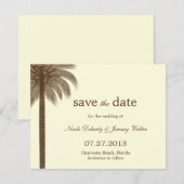 Palm Beach Wedding Save the Date Cards - Brown (Voorkant / Achterkant)
