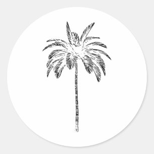 Palm Beachwear Strand Outfit Surfen Aloha Retro Pa Ronde Sticker