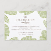  Palm Bestemming Strand Bruiloft Receptie Informatiekaartje (Voorkant)