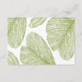 Palm Bestemming Strand Bruiloft Receptie Informatiekaartje (Achterkant)