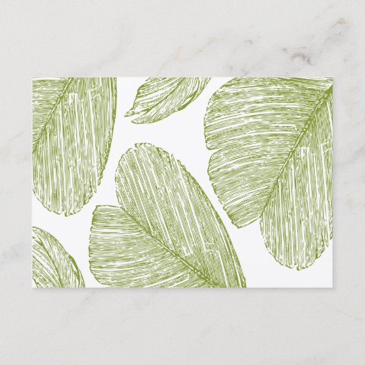 Palm Bestemming Strand Bruiloft Receptie Informatiekaartje (Achterkant)