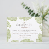 Palm Bestemming Strand Bruiloft Receptie Informatiekaartje (Staand voorkant)